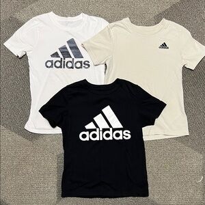 Adidas Kids' Short Sleeve Tees - White, Cream, and Black 8